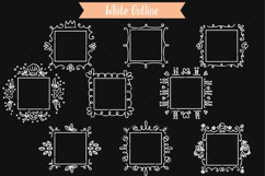 White Square Doodle Frames | Hand Drawn Monogram Border Product Image 3