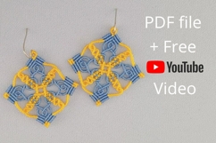 Micro Macrame Square Earrings DIY YouTube Transcript Product Image 1