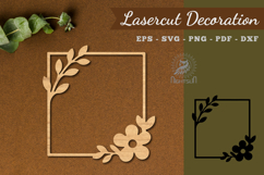 Square Floral Frame Lasercut Decoration SVG Product Image 1