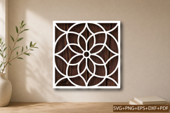Square Floral Mandala Laser Cut SVG Product Image 1