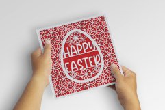 SVG Happy Easter greeting card for paper cut, scrapbooking Product Image 2