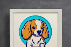 3d Dog Svg, Shadow Box Svg, Paper cut, Cute Dog Svg Product Image 2
