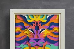 Lion 3D Layered SVG For Cardstock / Colorful Lion 3D Product Image 4