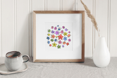 Whimsical Hand Drawn Ditsy Floral Mandala SVG Product Image 4