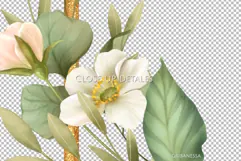 Gold frame PNG | Frame with flowers and leaves Product Image 2