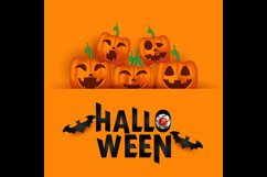 Square happy halloween banner template with cute halloween Product Image 2