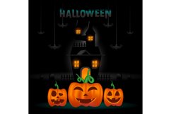 Square happy halloween poster and banner template Product Image 1