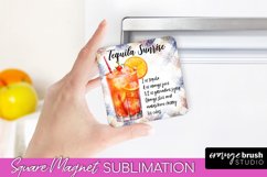 Square Magnet Design - Cocktail Recipe Kitchen Sublimation