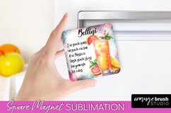 Square Magnet Sublimation - Cocktail Recipe Kitchen Magnet