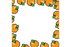 Square orange pixel art frame design Product Image 1