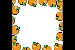 Square orange pixel art frame design Product Image 2