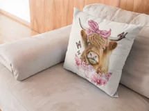 Cow With Pink Flowers Png For Sublimation Product Image 8