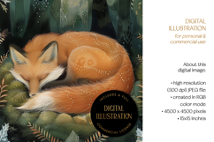 Sleeping Fox in Crystal Forest Illustration Product Image 4