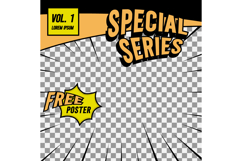 Square simple comic cover front page layout template promoti Product Image 1