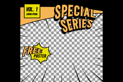 Square simple comic cover front page layout template promoti Product Image 2