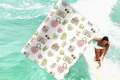 Retro Matcha Surf Club Seamless Paper - Cute Coastal Pattern Product Image 6