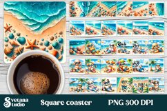 Beach square coaster | Animal coaster bundle Product Image 1