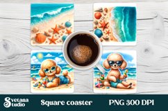 Beach square coaster | Animal coaster | Tropical coaster Product Image 1