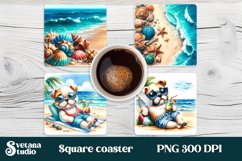 Beach square coaster | Animal coaster bundle Product Image 4