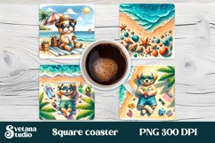 Beach square coaster | Animal coaster | Tropical coaster Product Image 1