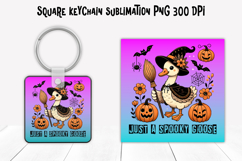 Halloween goose square keychain | Halloween keychain PNG Product Image 1