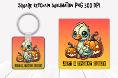 Halloween goose square keychain | Halloween keychain PNG Product Image 1