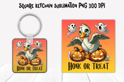 Halloween goose square keychain | Halloween keychain PNG Product Image 1