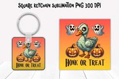 Halloween goose square keychain | Halloween keychain PNG Product Image 1