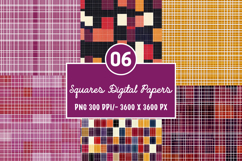 Squares Digital Papers Background Product Image 1