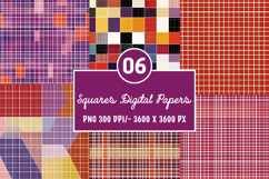 Squares Digital Papers Background Product Image 1