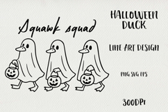 Line Art Cute Halloween Duck | EPS, SVG, PNG Product Image 1