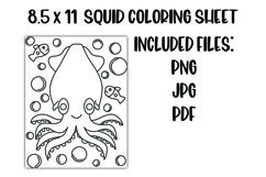 Squid Kids' Coloring Sheet Product Image 1