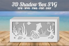 Squid Underwater scene Shadow Box SVG Product Image 1