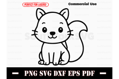 Cute Baby Squirrel Doodle Design SVG PNG DXF EPS PDF Product Image 1