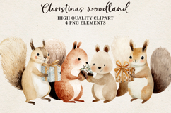 Christmas Woodland Squirrels PNG Product Image 1
