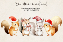 Christmas Woodland Squirrels | Cute Winter Squirrel Clipart Product Image 1