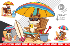 Summer Squirrel Clipart Product Image 1