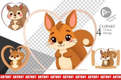 Clipart Heart Squirrel Product Image 1