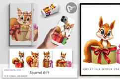 Digital Paper Squirrel Gift Product Image 1
