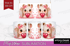 Squirrel Valentine Mug Wrap Cute Valentines Day Mug PNG Product Image 1