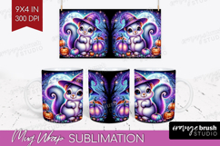 Squirrel Halloween Mug Wrap Cute Animal Mug PNG Sublimation Product Image 1