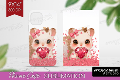 Squirrel Valentine Phone Case PNG Cute Valentines Day Case Product Image 1