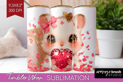 Squirrel Valentine Tumbler Wrap Cute Valentines Day Tumbler Product Image 1