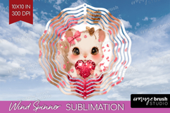 Squirrel Valentine Wind Spinner Sublimation PNG Cute Day Product Image 1