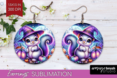 Squirrel Halloween Round Earrings Cute Animal PNG Product Image 1
