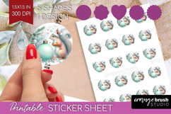 Squirrel Pastel Christmas Round Sticker Coquette Xmas Product Image 1