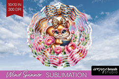 Squirrel Reading Wind Spinner Sublimation PNG Book Lover Product Image 1