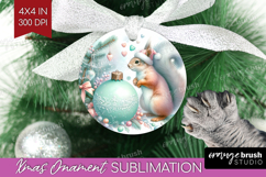 Squirrel Pastel Christmas Ornament PNG Coquette Xmas PNG Product Image 1