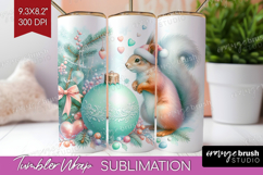Squirrel Pastel Christmas Tumbler Wrap Coquette Xmas Tumbler Product Image 1