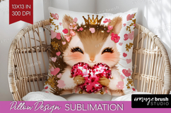 Squirrel Valentine Pillow Sublimation Cute Valentines Day Product Image 1